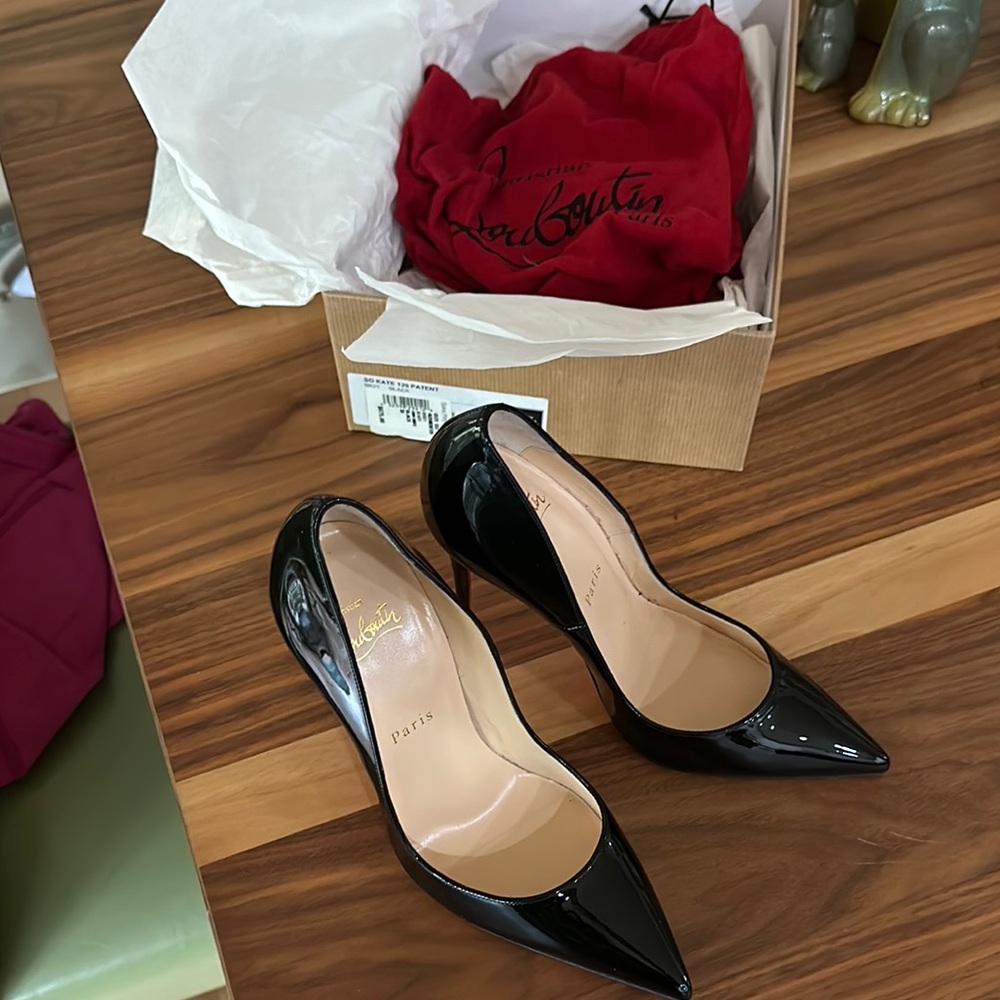 Christian Louboutin So Kate Black Patent Leather Shoes